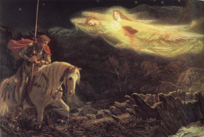 Arthur Hughes The Quest of the Holy Grail oil painting picture